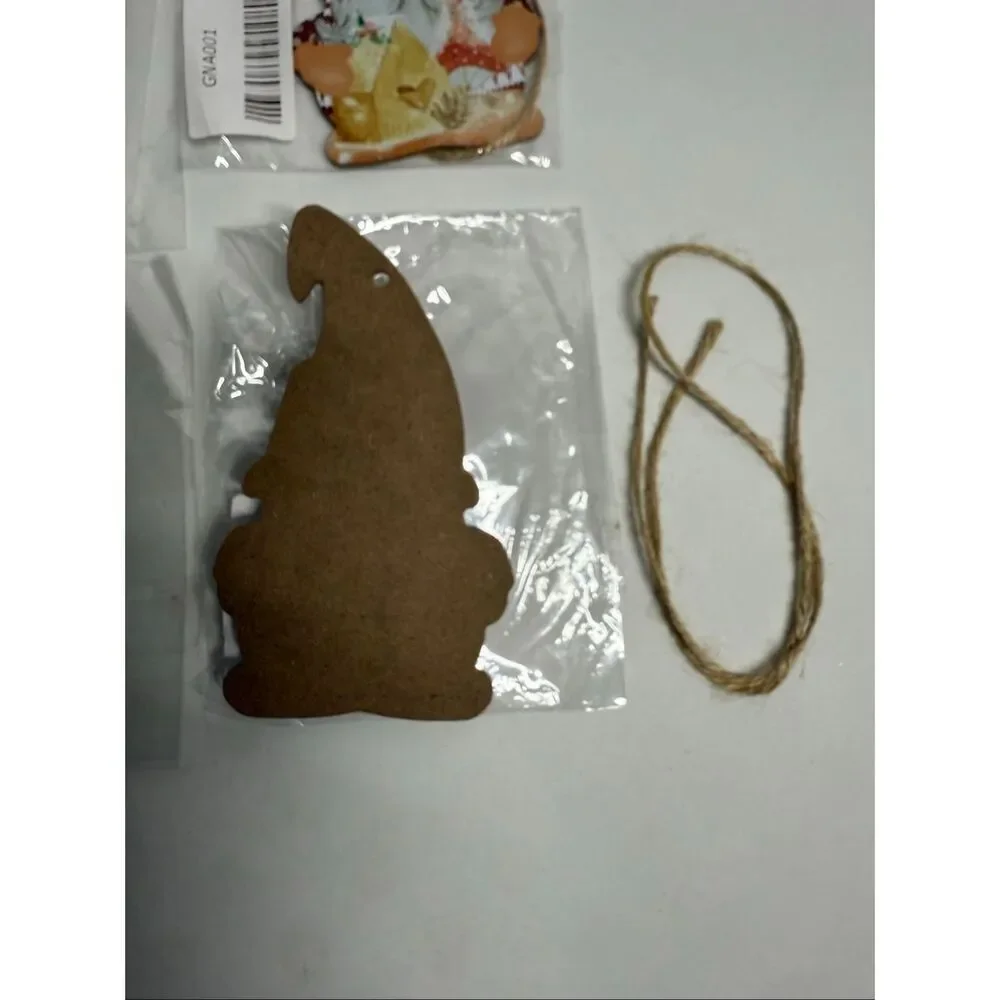 Set of 4 Gnomes Decorations Christmas Tree Wooden Ornaments